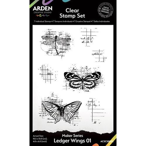 Arden Creative Studio Maker Series Ledger Wings 01 4 in x 6 in Clear Stamp Set