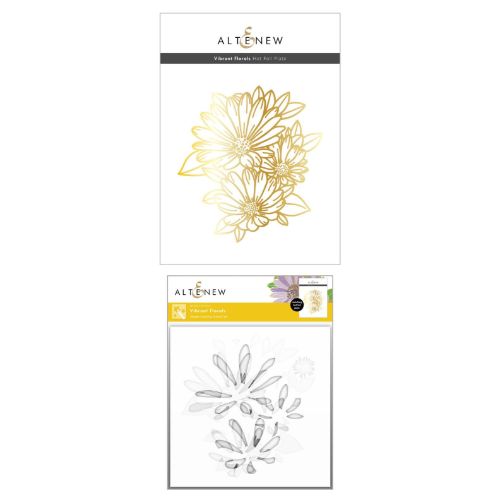Altenew - Vibrant Florals Hot Foil Plate & Stencil Bundle - Postage as per Actual