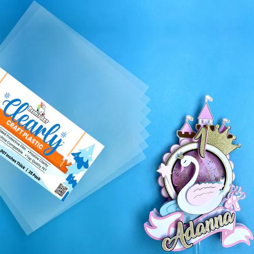 Bearly Art Clearly Craft Plastic - Crystal Clear Acetate Sheets for Crafts 12x12 - Compatible with Cricut and More - 25 Pack - Postage as per Actual