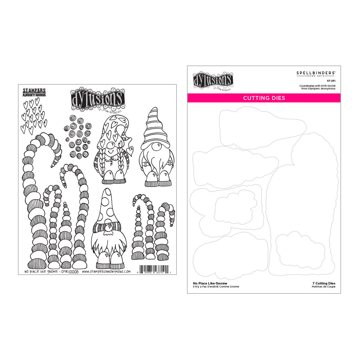 Dyan Reaveley - No Place Like Gnome Stamp and Die Bundle - Postage as per actual