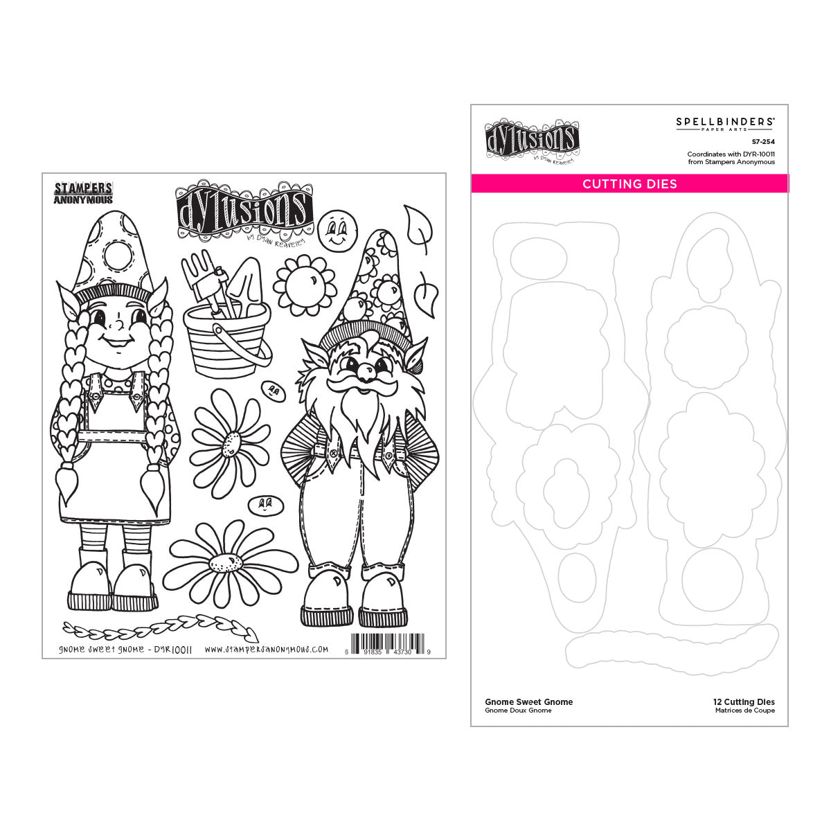 Dyan Reaveley - Gnome Sweet Gnome Stamp and Die Bundle - Postage as per actual