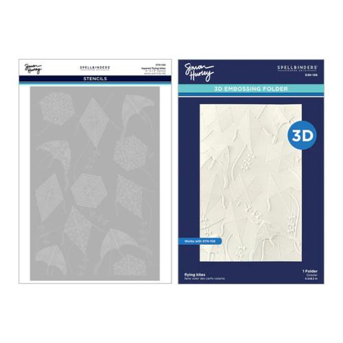 Spellbinders - Flying Kites 3D Folder and Stencil Bundle from the Sky's the Limit Collection by Simon Hurley