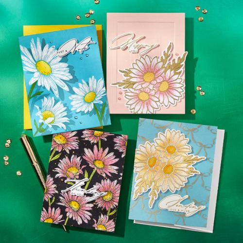Spellbinders - Daisy Shower BetterPress and Stencil Bundle from the Yana's Daisies Collection by Yana Smakula