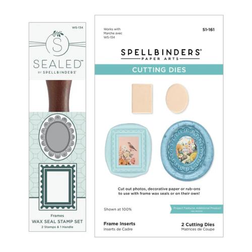 Spellbinders - 2 Pack Frames Wax Seal Stamps & Dies Bundle from the Holiday Magic Collection