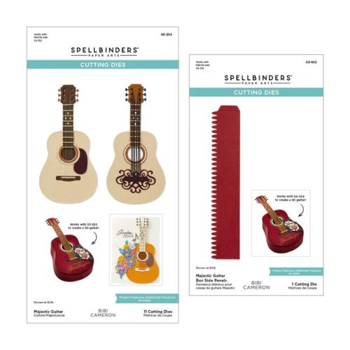 Spellbinders - Majestic Guitar Box Creator Bundle from the Bibi's Musical Notes Collection by Bibi Cameron - Postage as per Actual