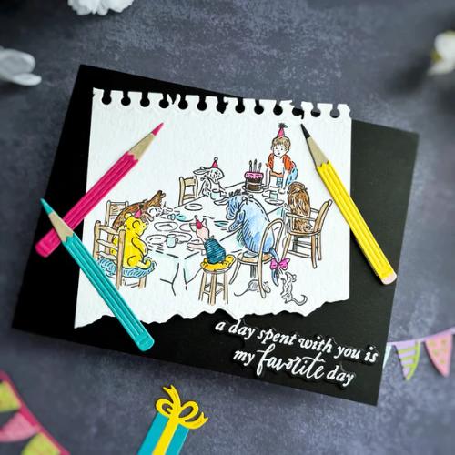 Spellbinders - Say Cheese Classic Pooh Birthday BetterPress Bundle from the Say Cheese Classic Pooh Birthday Collection by Simple Stories