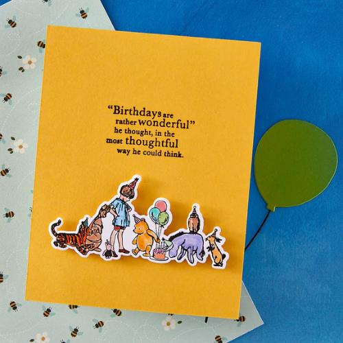 Spellbinders - Make a Wish! Clear Stamps & Dies Bundle from the Say Cheese Classic Pooh Birthday Collection by Simple Stories