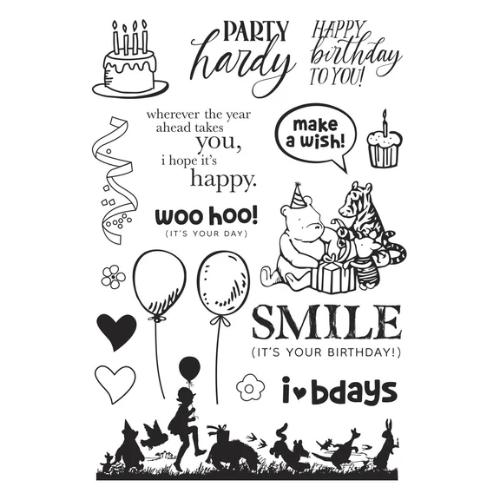Spellbinders - Make a Wish! Clear Stamps & Dies Bundle from the Say Cheese Classic Pooh Birthday Collection by Simple Stories