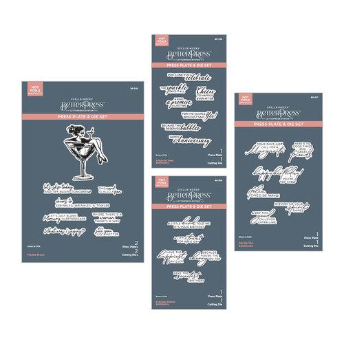 Spellbinders - Happier Hour BetterPress Sentiments Bundle - Postage as per Actual