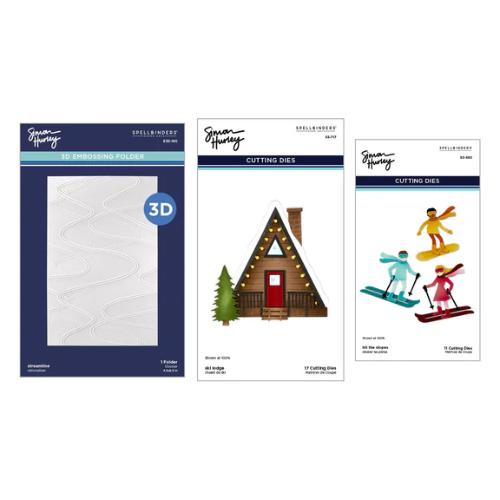 Spellbinders - Ski-son's Greetings Dies and 3D Folder Bundle by Simon Hurley - Postage as per Actual