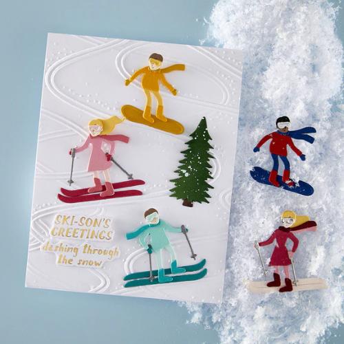Spellbinders - Ski-son's Greetings Dies and 3D Folder Bundle by Simon Hurley - Postage as per Actual