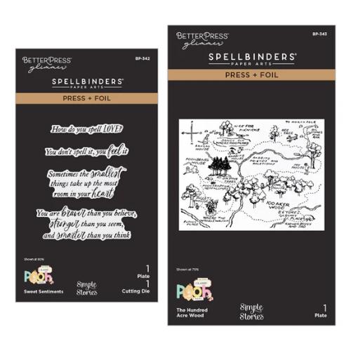 Spellbinders - Say Cheese Classic Pooh Baby Press + Foil Plate & Die Bundle with Simple Stories