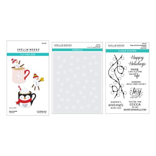 Spellbinders - Merry Mugs and Kisses Die, Stamp & Stencil Bundle - Postage as per Actual