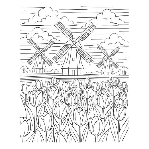 Spellbinders - Windmills and Tulips Press + Foil Plate and Stencil Bundle by Yana Smakula