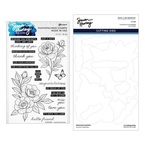 Spellbinders - Sketched Peonies Bundle - Postage as per Actual