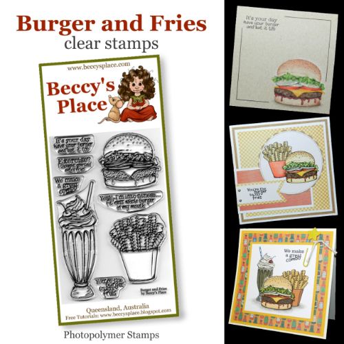 Beccy's Place - Burger and Fries Stamp Set