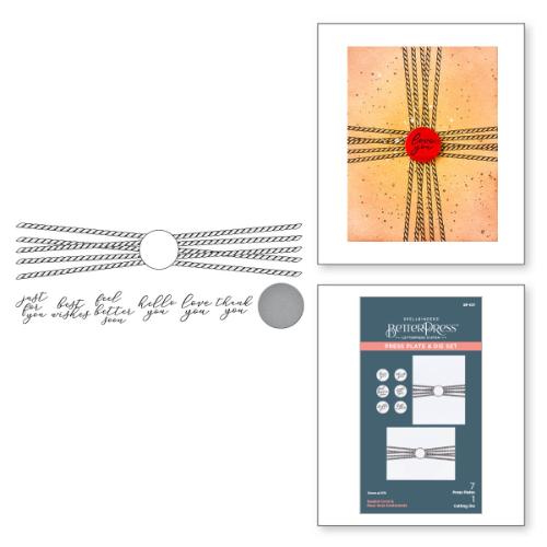 Spellbinders - Sealed Cord & Faux Seal Sentiments Press Plate & Die Set