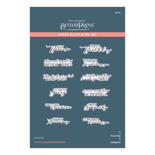 Spellbinders - You are Everything Sentiments Press Plate & Die Set