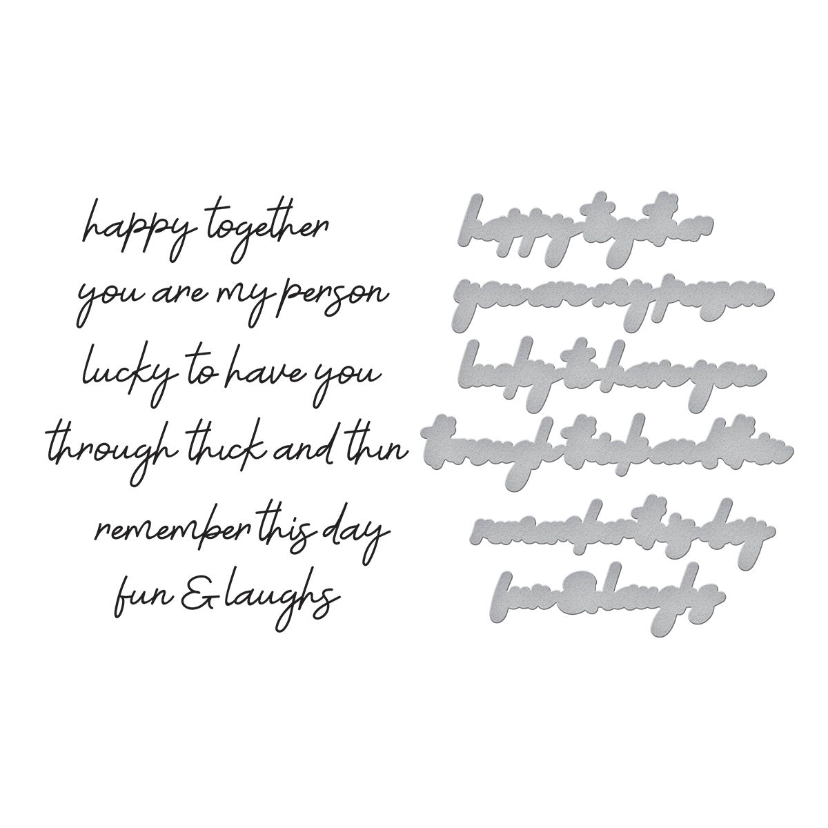 Spellbinders - Friends Sentiments Press Plate & Die Set from the Storytelling by Collection