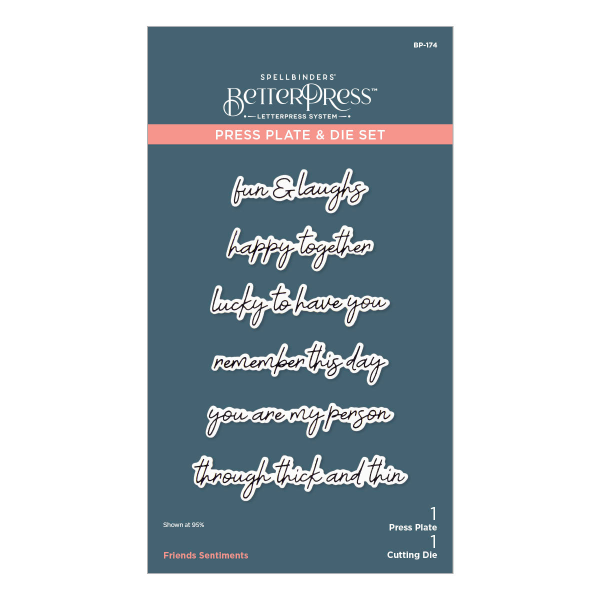 Spellbinders - Friends Sentiments Press Plate & Die Set from the Storytelling by Collection