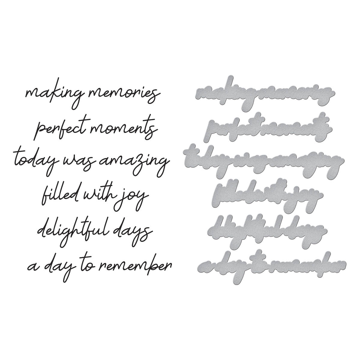 Spellbinders - Happiness Sentiments Press Plate & Die Set from the Storytelling by Collection