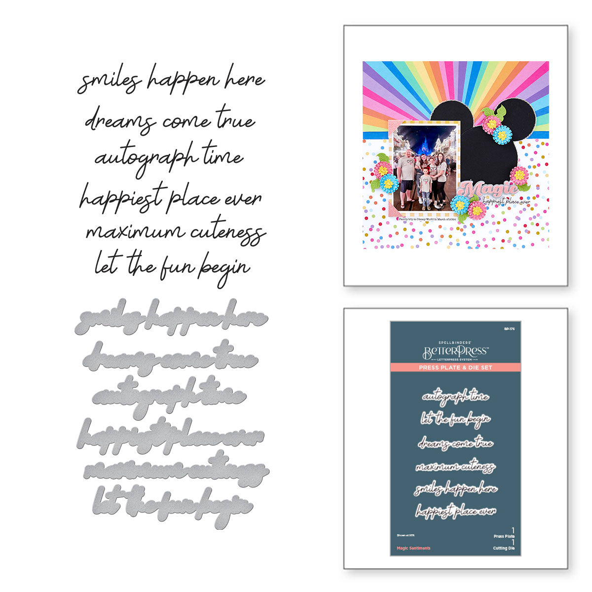 Spellbinders - Magic Sentiments Press Plate & Die Set from the Storytelling by Collection