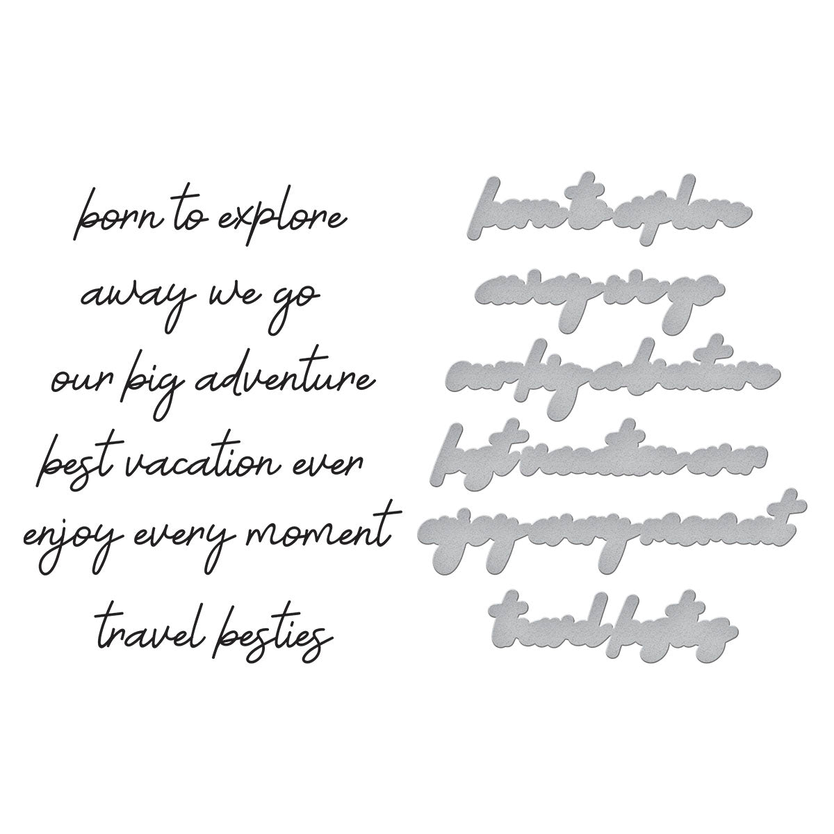 Spellbinders - Wander Sentiments Press Plate & Die Set from the Storytelling by Collection