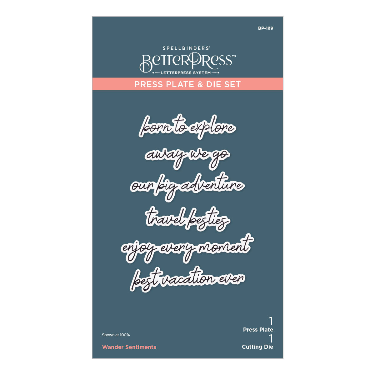 Spellbinders - Wander Sentiments Press Plate & Die Set from the Storytelling by Collection