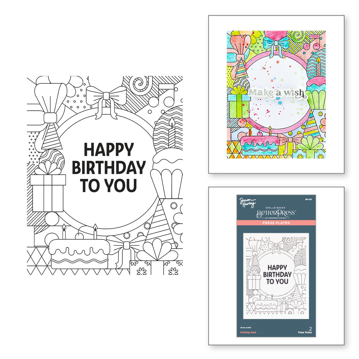 Spellbinders - Birthday Bash Press Plates