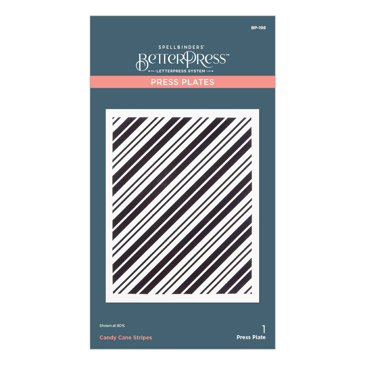 Spellbinders - Candy Candy Stripes Press Plate from the Dancin' Christmas Friends Collection