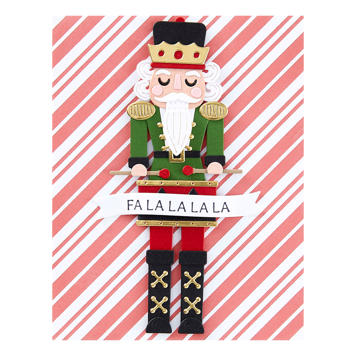 Spellbinders - Candy Candy Stripes Press Plate from the Dancin' Christmas Friends Collection