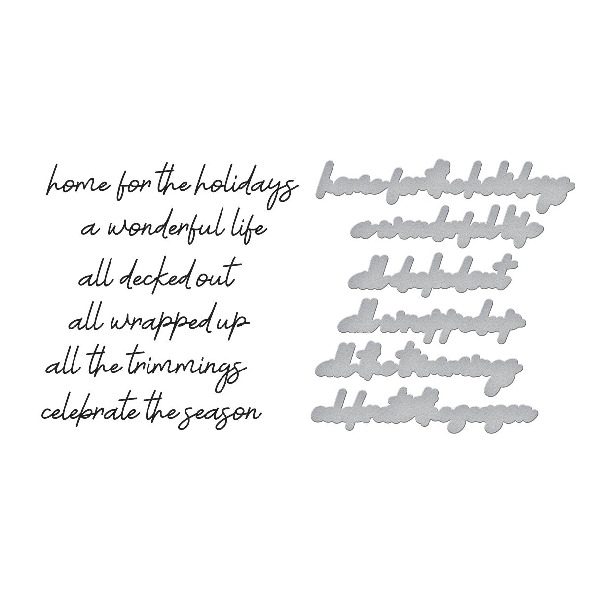 Spellbinders - Christmas Sentiments Press Plate & Die Set from the Storytelling by Collection