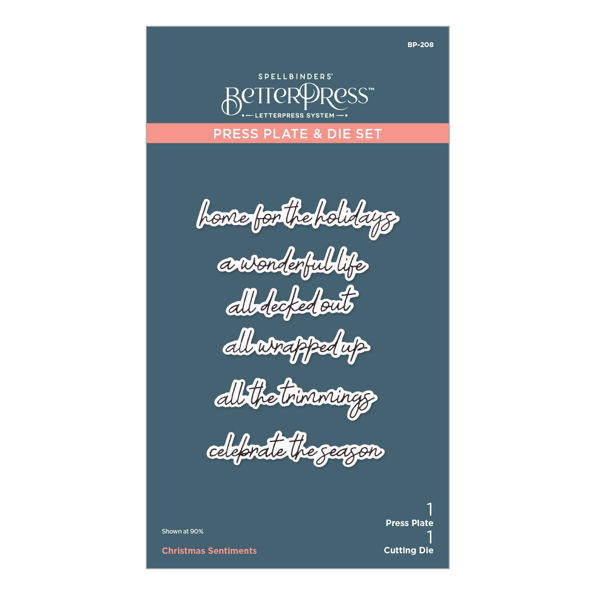 Spellbinders - Christmas Sentiments Press Plate & Die Set from the Storytelling by Collection