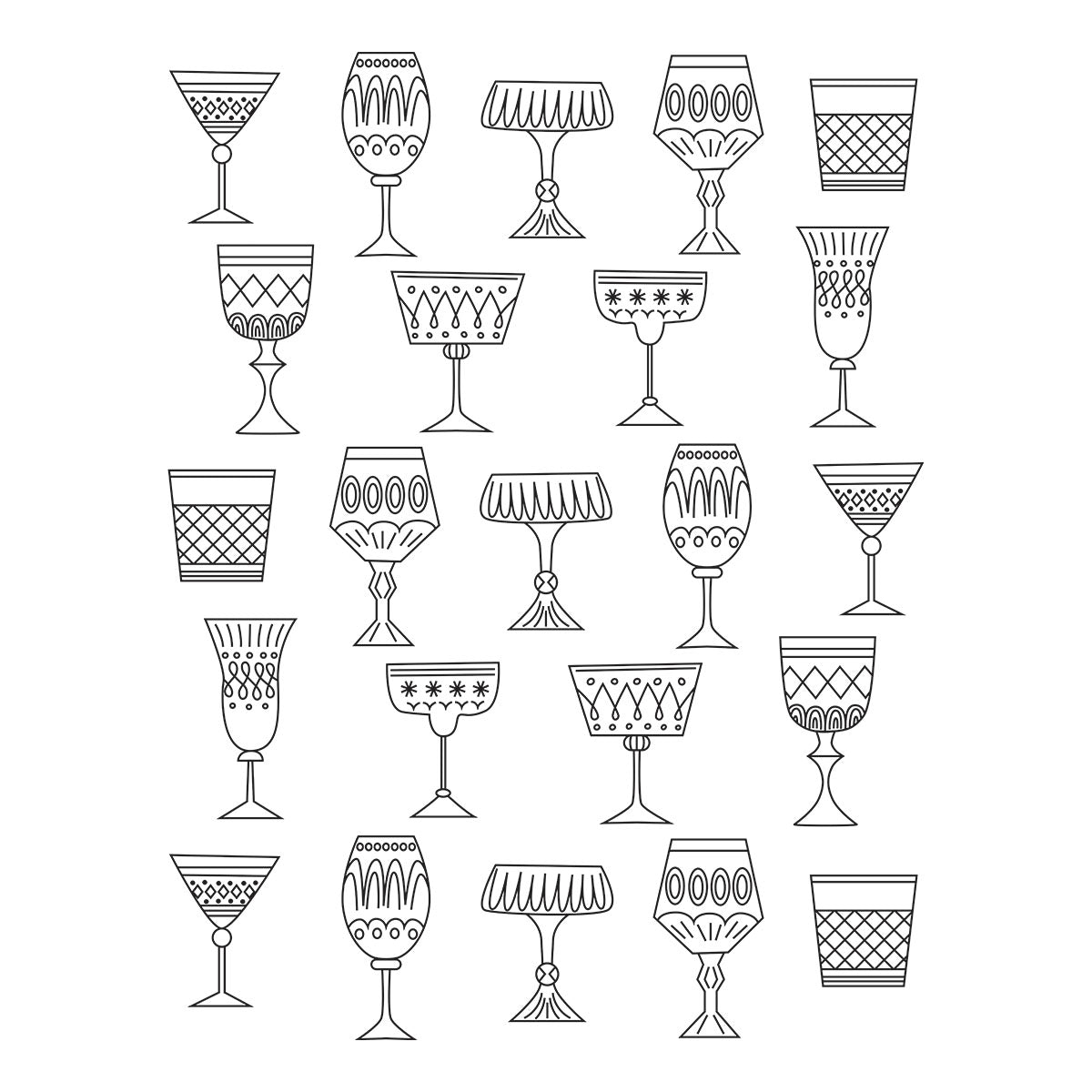 Spellbinders - Classy Glasses Press Plate from the Happy Hour Collection