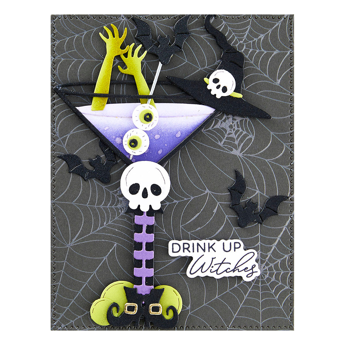 Spellbinders - Cheers Sentiments Press Plate & Die Set from the Happy Hour Collection