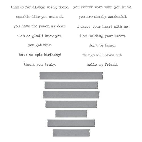 Spellbinders - Holding Your Heart Sentiments BetterPress Plates & Die Set from the Collaged Birds Collection by Dina Wakley