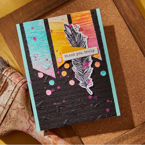 Spellbinders - Holding Your Heart Sentiments BetterPress Plates & Die Set from the Collaged Birds Collection by Dina Wakley