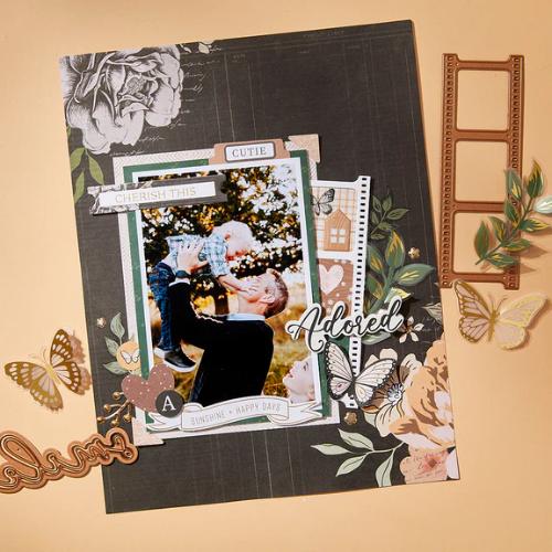 Spellbinders - Cherish This BetterPress Plate & Die Set from the Golden Afternoon Collection