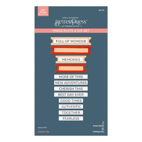 Spellbinders - Cherish This BetterPress Plate & Die Set from the Golden Afternoon Collection