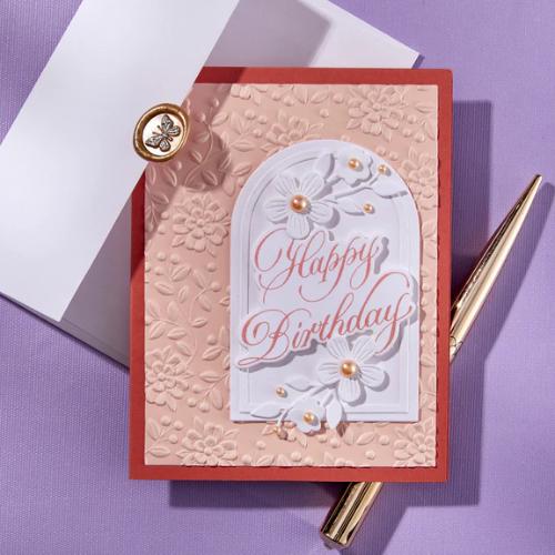 Spellbinders - Copperplate Happy Birthday and Everything BetterPress Plate & Die Set from the Copperplate Happy Everything Sentiments Collection by Paul Antonio