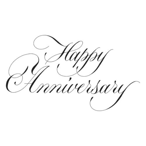 Spellbinders - Copperplate Happy Anniversary BetterPress Plate from the Copperplate Happy Everything Sentiments Collection by Paul Antonio