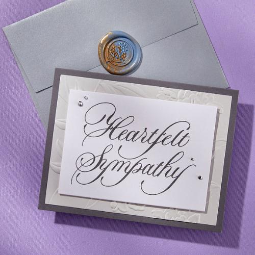 Spellbinders - Copperplate Heartfelt Sympathy BetterPress Plate from the Copperplate Happy Everything Sentiments Collection by Paul Antonio