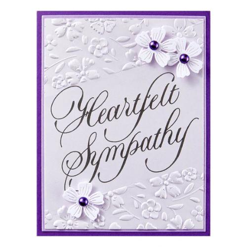 Spellbinders - Copperplate Heartfelt Sympathy BetterPress Plate from the Copperplate Happy Everything Sentiments Collection by Paul Antonio
