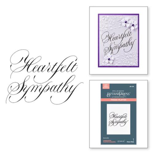 Spellbinders - Copperplate Heartfelt Sympathy BetterPress Plate from the Copperplate Happy Everything Sentiments Collection by Paul Antonio