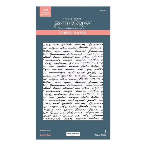 Spellbinders - Script Text BetterPress Plate from the Wildflowers Collection by Lisa Horton