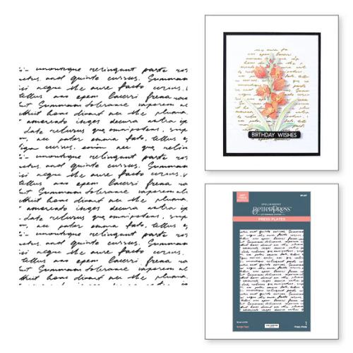 Spellbinders - Script Text BetterPress Plate from the Wildflowers Collection by Lisa Horton
