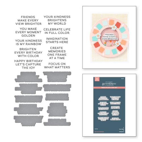 Spellbinders - Reel Color Sentiments BetterPress Plate & Die Set from the Take Note Collection