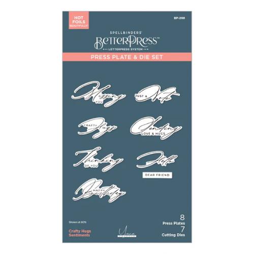 Spellbinders - Crafty Hugs Sentiments Press Plate & Die Set from the Yana's Daisies Collection by Yana Smakula