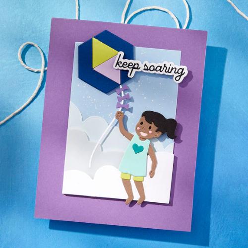 Spellbinders - Soaring Sentiments Press Plate & Die Set from the Sky's the Limit Collection by Simon Hurley