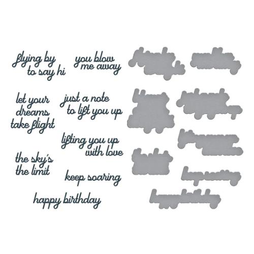 Spellbinders - Soaring Sentiments Press Plate & Die Set from the Sky's the Limit Collection by Simon Hurley